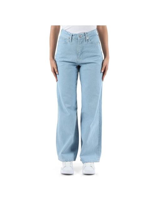 High rise wide leg jeans di Calvin Klein in Blue