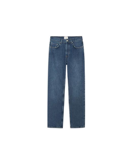 Anine Bing Blue Marineblaue straight cut jeans
