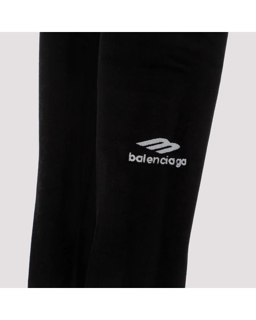 Balenciaga Black Luxuriöse velvet leggings für frauen