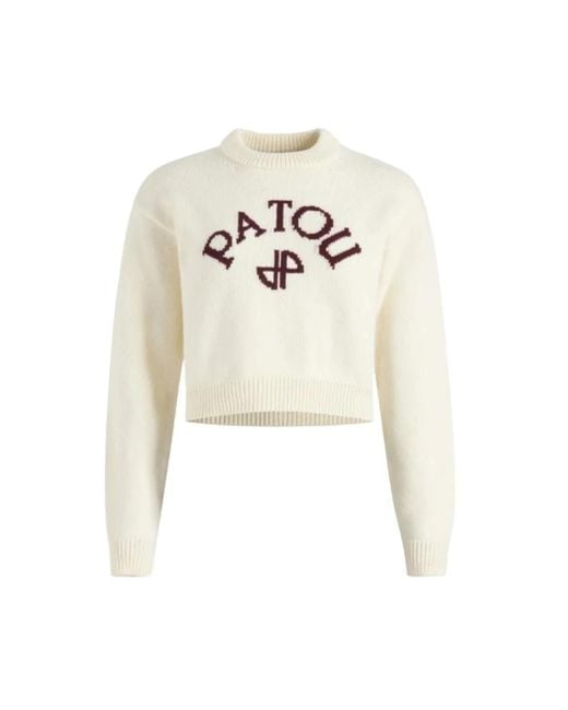 Patou White Round-Neck Knitwear