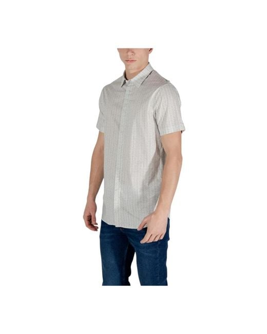 ARMANI EXCHANGE Gray Short Sleeve Shirts for men