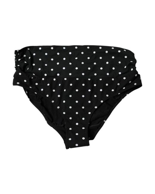 Dolce & Gabbana Black Bikinihose Mit Polka Dots