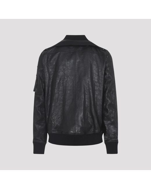 Rick Owens Jassen ,Zwart ,Katoen Classic Flight Jacket in het Black voor heren