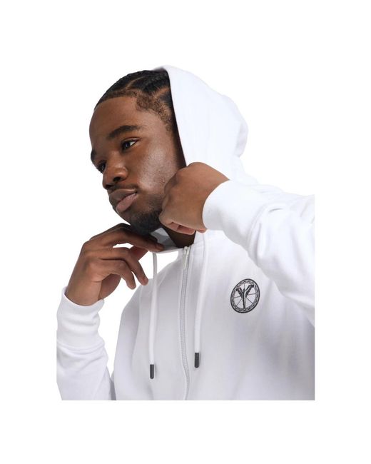 carlo colucci Hoodies & Sweatvesten ,Wit ,Stijlvolle Sweat Jacket in het White voor heren