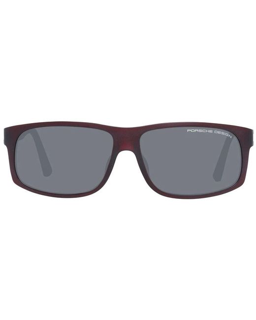 Occhiali da sole uomo bordeaux polarizzati rettangolari di Porsche Design in Gray da Uomo