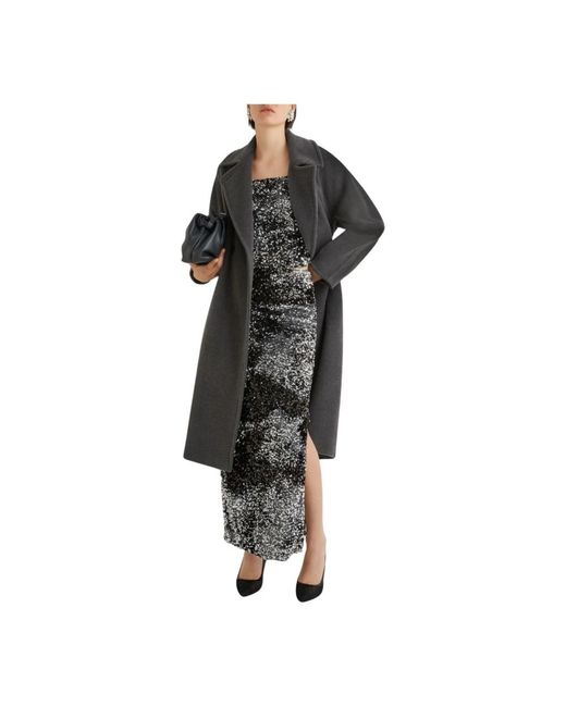Marella Jassen ,Grijs ,Wol English Coat in het Black