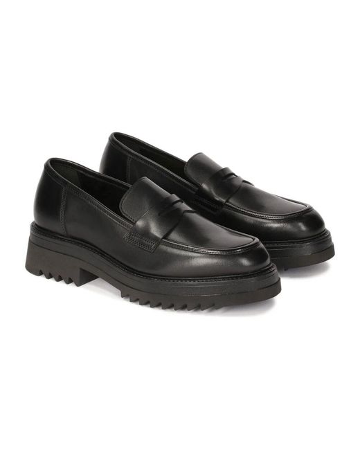 Kazar Black Lederschuhe Auf Einer Kleeblattsohle