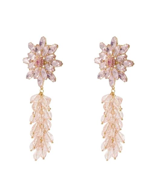 Earrings Self-Portrait de color Pink