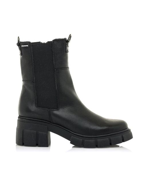 MTNG Black Schwarzer lässiger lederner stiefel