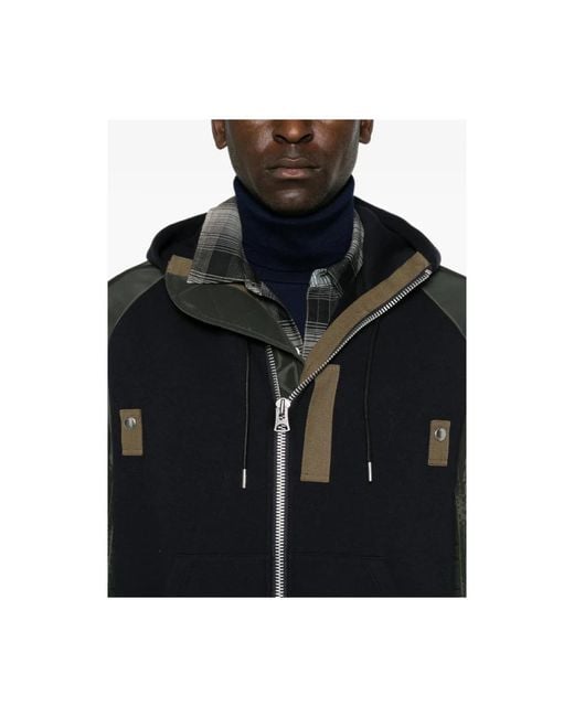 Sacai Sponge Sweat Hoodie in het Black voor heren