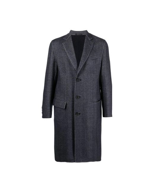 Brioni Blue Single-Breasted Coats for men