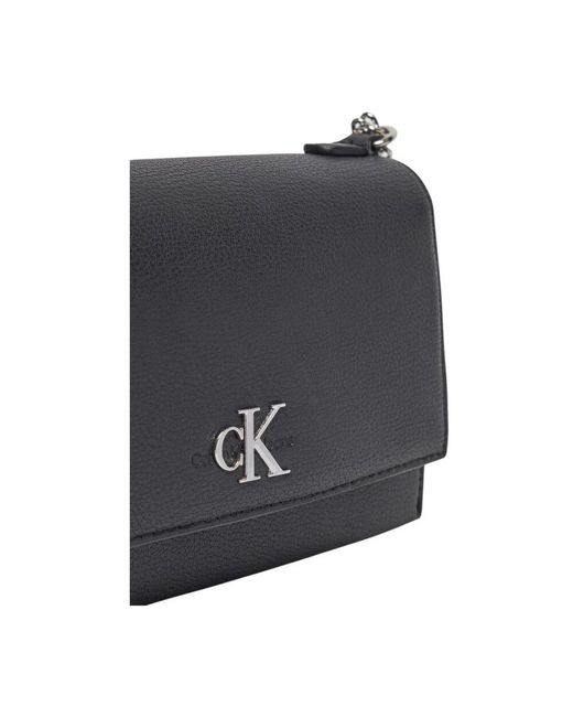 Calvin Klein Black Schwarze polyurethan-handtasche elegantes design frauen