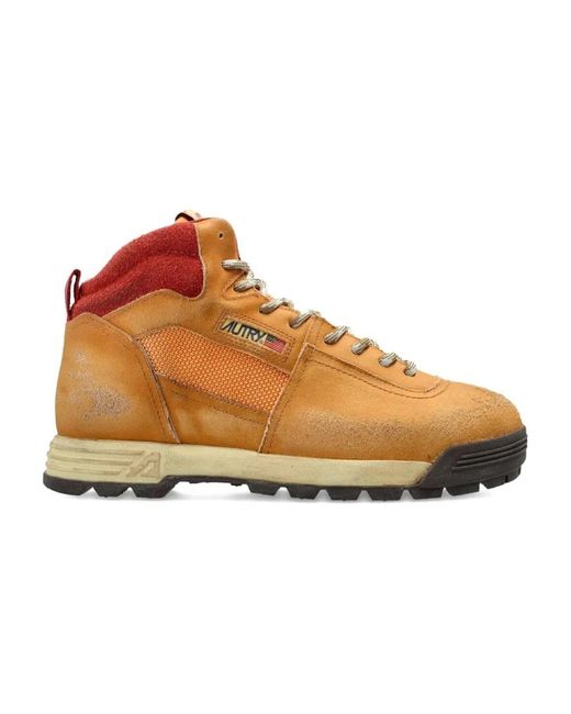 Autry Brown Lace-Up Boots
