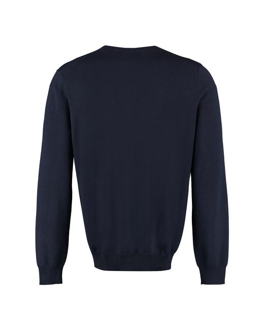 THE (Alphabet) Blue V-Neck Knitwear for men