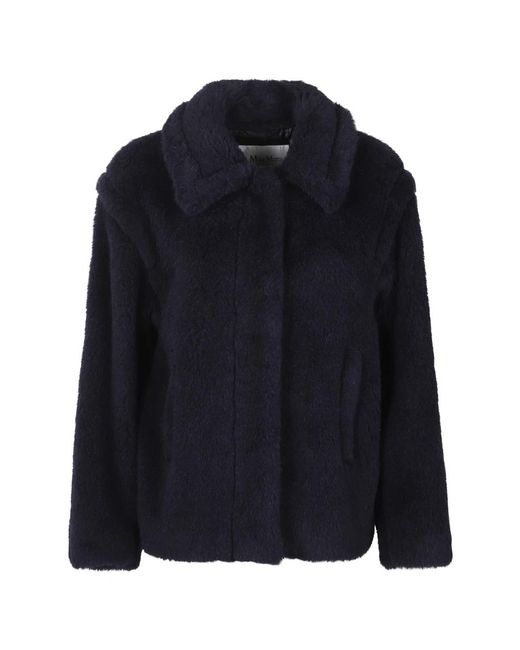 Max Mara Blue Faux Fur & Shearling Jackets