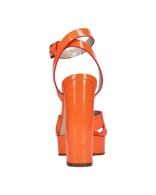 Casadei Orange High Heel Sandals