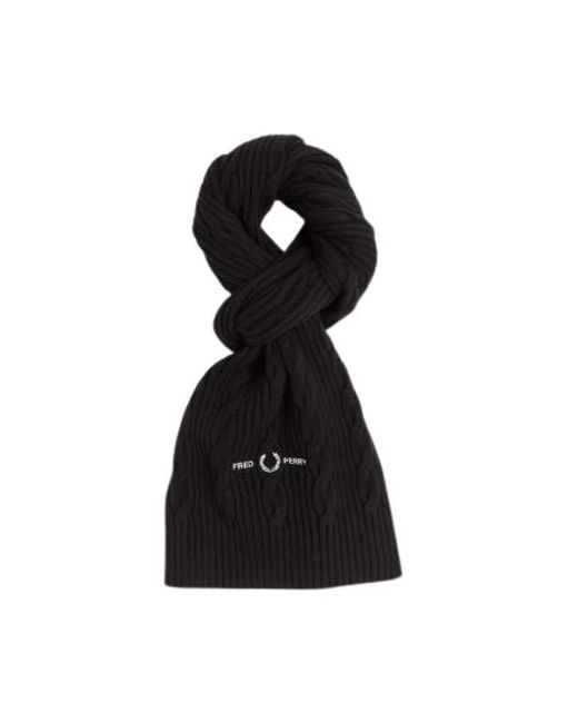 Fred Perry Black Winter Scarves for men