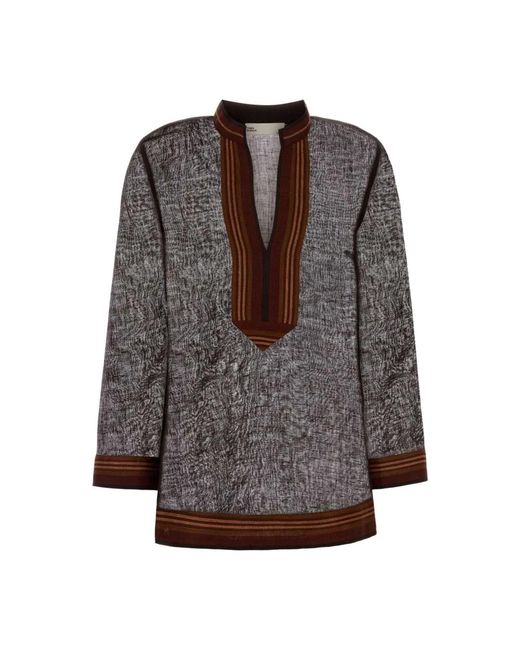 Tory Burch Linnen Blouse in het Brown