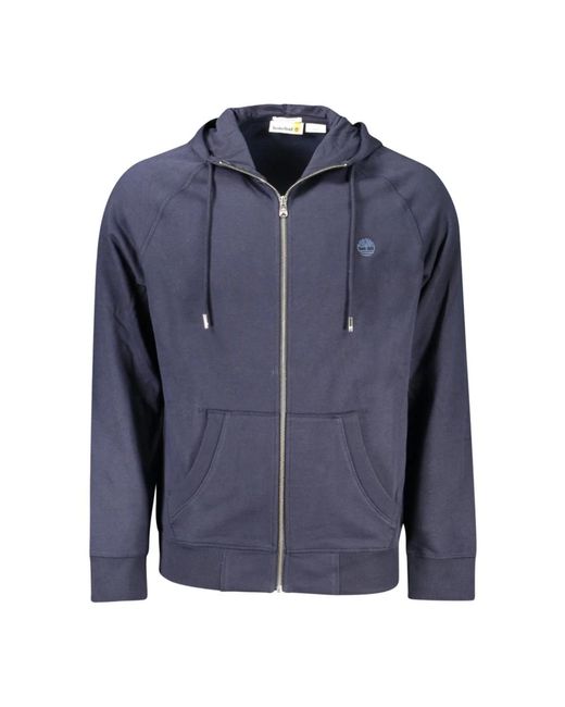 Timberland Hoodies & Sweatvesten ,Blauw ,Blauwe Sweatshirt Met Lange Mouwen En Rits in het Blue voor heren
