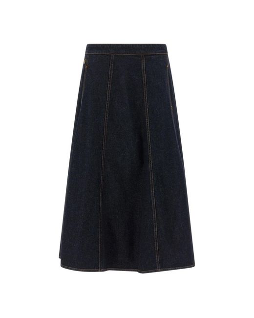 Alberta Ferretti Blue Denim Skirts