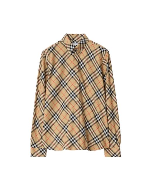 Burberry Katoenen Twill Knoopshirt in het Natural voor heren