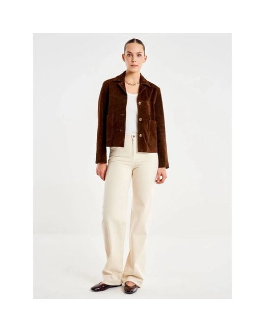 Leather Jackets ViCOLO de color Brown