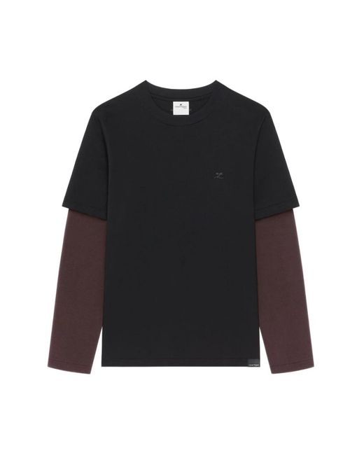 Courreges Black Long Sleeve T-Shirts
