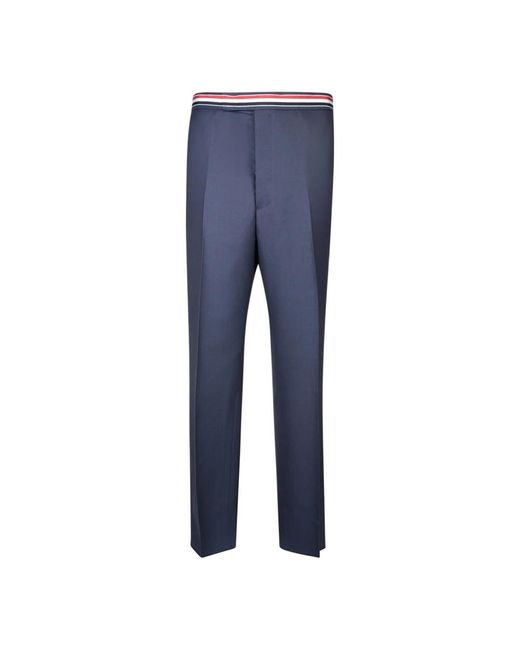 Thom Browne Broeken ,Blauw ,Wol Blauwe Wol Pantalon in het Blue voor heren
