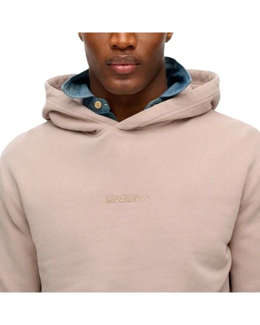 Superdry Hoodies & Sweatvesten ,Micro Logo Hoodie Sweatshirt in het Pink voor heren