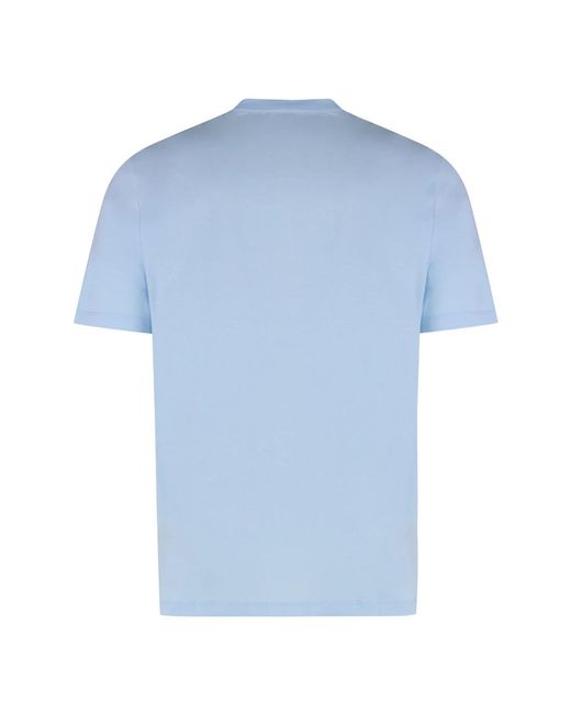 Versace Tops ,Blauw ,Katoen Print Katoenen Crew-Neck T-Shirt in het Blue voor heren