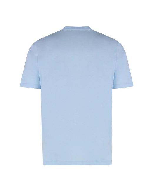 Versace Tops ,Blauw ,Katoen Print Katoenen Crew-Neck T-Shirt in het Blue voor heren
