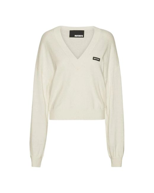 ROTATE BIRGER CHRISTENSEN V-Neck Knitwear in het White