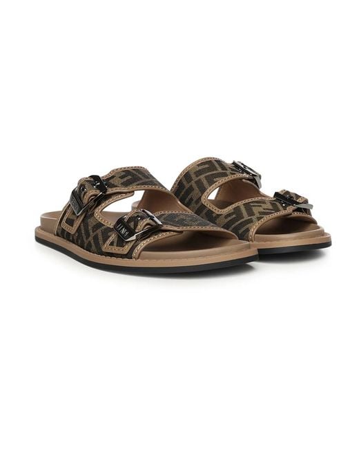 Fendi Brown Sliders for men