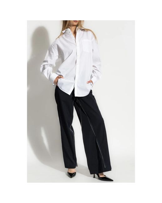 Helmut Lang Straight Trousers in het Black