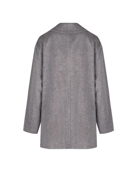 Herno Gray Wollmantel mit doppelknopfleiste und reverskragen