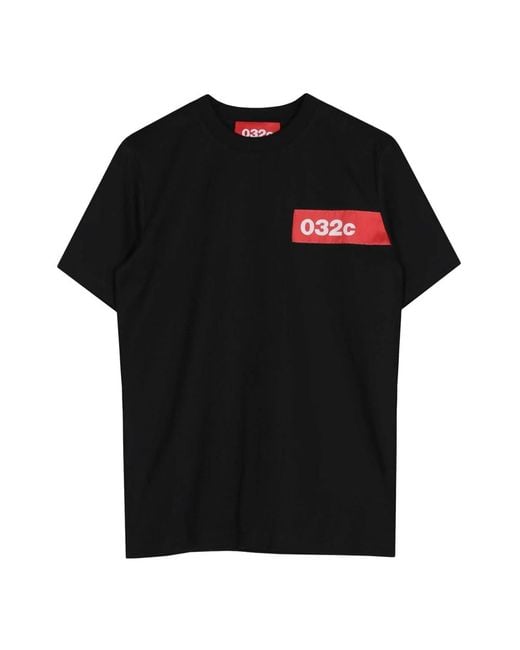 032c Tops ,Zwart ,Katoen Organisch Katoen Zwarte Korte Mouw Tee in het Black voor heren