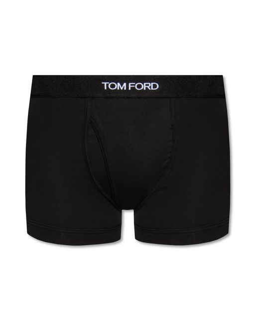 Tom Ford Ondergoed ,Zwart ,Katoen Boxers Met Logo in het Black voor heren