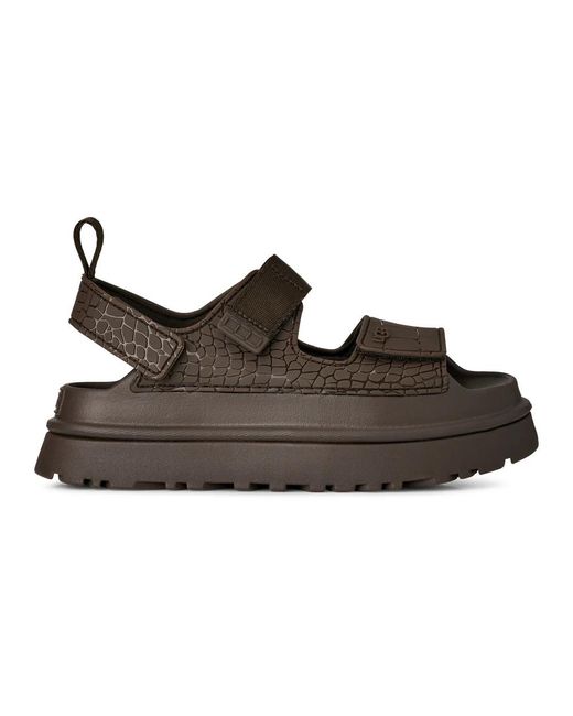 Ugg Brown Goldenglow Embossed Slide