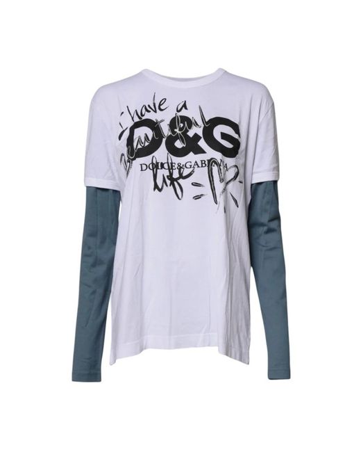 Dolce & Gabbana Blue Long Sleeve Tops