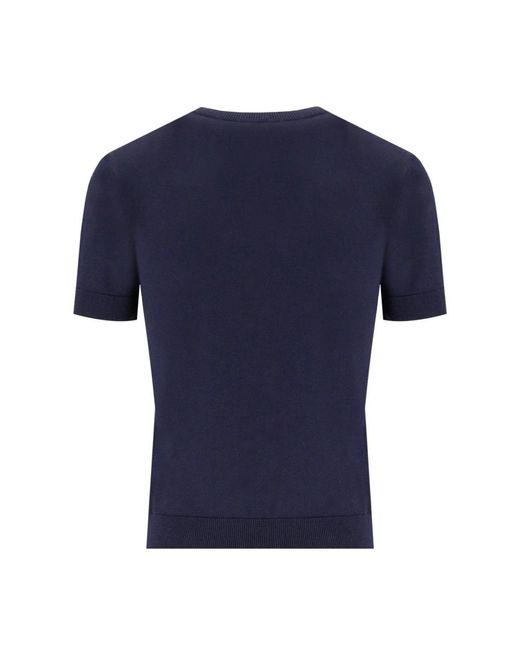Cruna Blue Midnight Ribbed Crewneck Top
