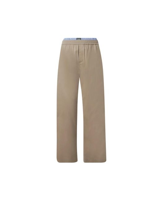 MSGM Natural Wide Trousers for men