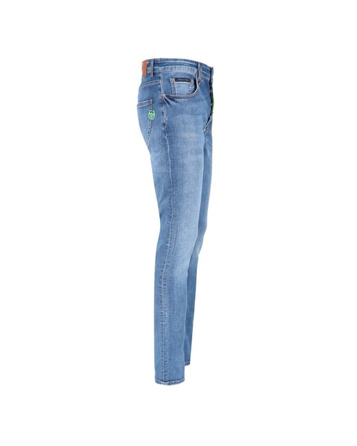 Philipp Plein Slim fit blaue denim jeans in Blue für Herren
