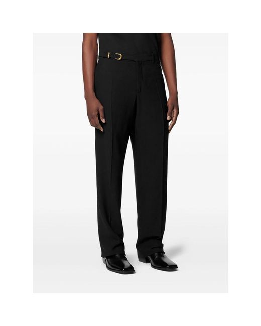 Versace Black Straight Trousers for men