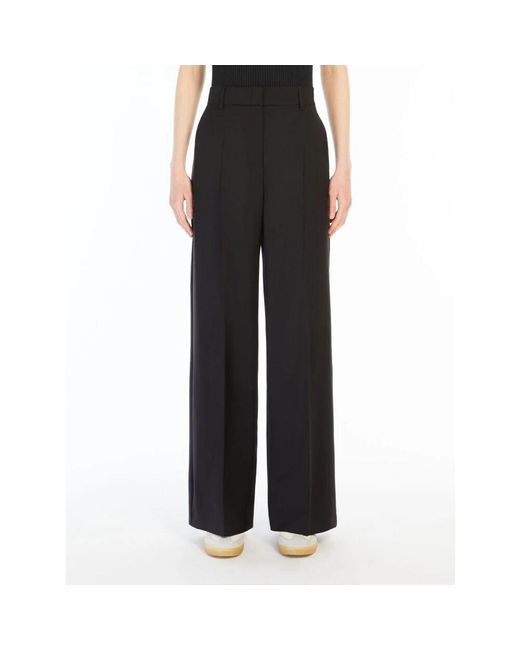 Weekend Black Schwarze woll-palazzo-hose