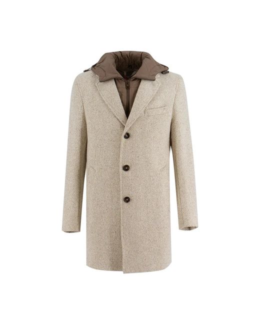 KIRED Natural Single-Breasted Coats for men