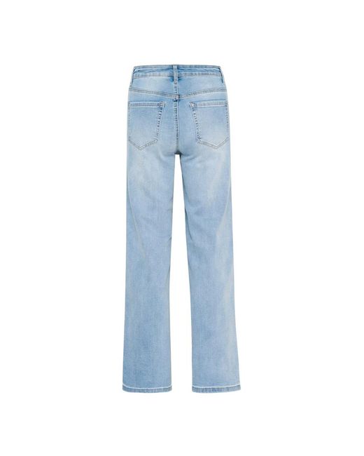 Kaffe Jeans ,Blauw ,Denim Flared Jeans Lichtblauw Gewassen Denim in het Blue