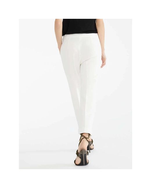 Max Mara Broeken ,Wit ,Witte Zijden Geplooide Broek in het White