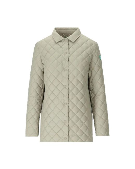 Save The Duck Jassen ,Polyester Libra Gewatteerde Jas Met Diamantstiksels in het Gray