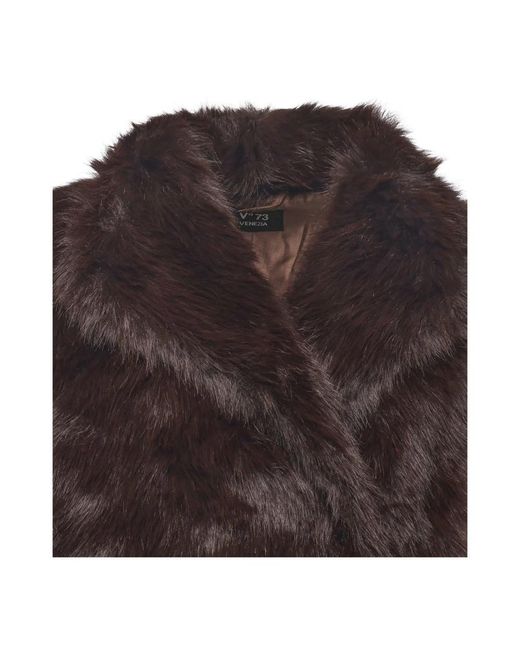 V73 Brown Faux Fur & Shearling Jackets