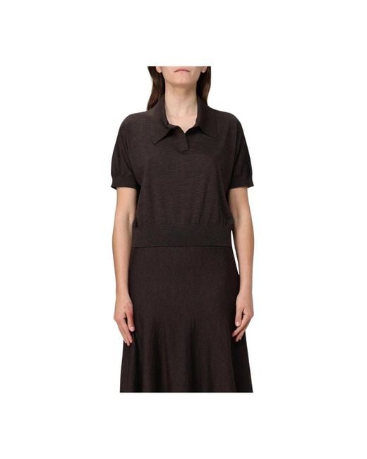 Khaite Gebreide Polo Top in het Black